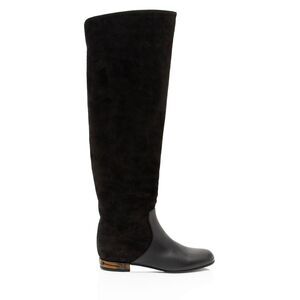 Gucci Suede Leather Bamboo Heel Knee High Boots